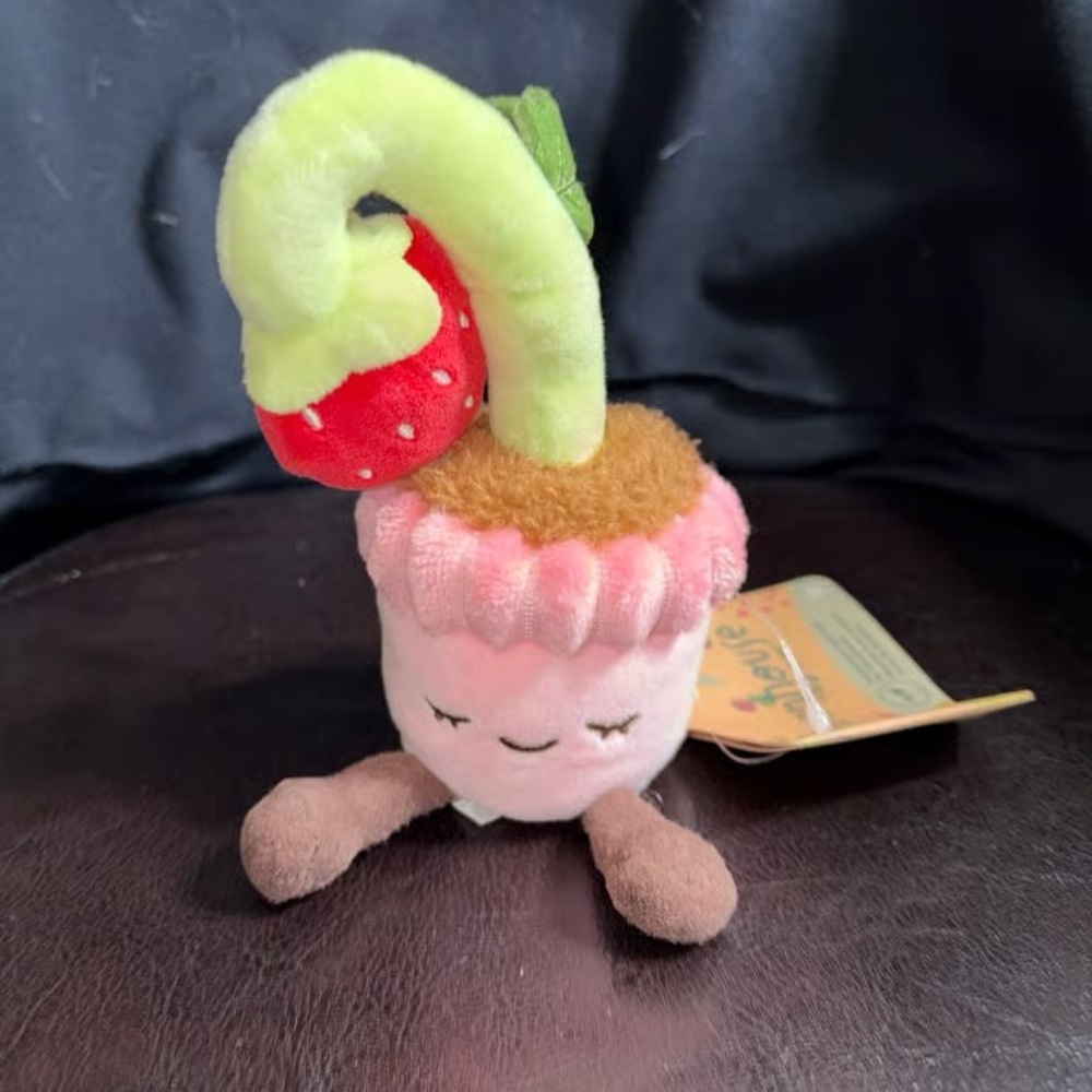 Kawaii Pink Strawberry Cupcake Plush